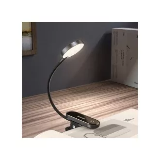 Baseus LED lampa na čítanie s klipom, šedá