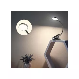 Baseus LED lampa na čítanie s klipom, šedá