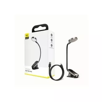 Baseus LED lampa na čítanie s klipom, šedá