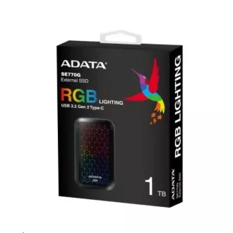 ADATA External SSD 512GB SE770G USB 3.0 čierna/žltá LED RGB