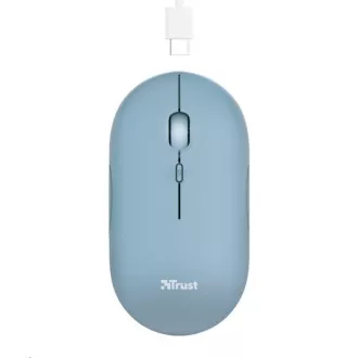 TRUST myš PUCK, bezdrôtová, USB, modrá, bluetooth
