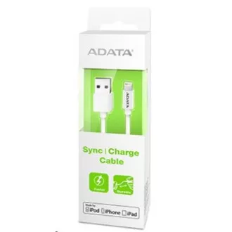 ADATA Sync & Charge Lightning kábel - USB A 2.0, 100cm, plastový, biely ADATA Sync & Charge Lightning kábel - USB A 2.0, 100cm, plastový, biely