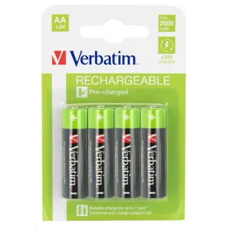 VERBATIM Nabíjacia batéria AA Premium 4-Pack 2500 mAh