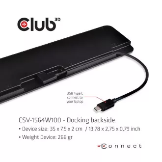 Club3D Dokovacia stanica USB-C 14v1, 1xDP, 1xHDMI, 1xVGA, 2xUSB-C, 5xUSB, čítačka SD kariet, 1xRJ45, čierna
