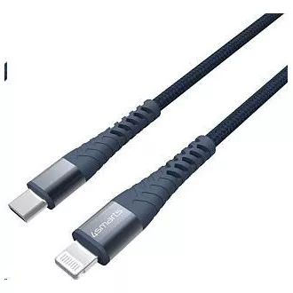 4smarts odolný MFi kábel PremiumCord 20W USB-C/Lightning, dĺžka 3 m, modrá