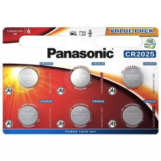 PANASONIC Lítiová batéria (gombíková) CR-2025EL/6BP 3V (Blister 6ks)