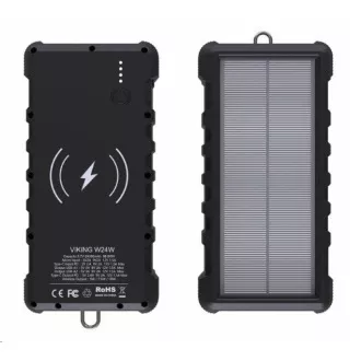 Viking solárna outdoorová powerbanka W24W 24000 mAh, bezdrôtové nabíjanie