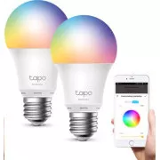 TP-Link Tapo L530E(2-pack) múdra WiFi stmievateľná LED žiarovka (farebná, 2500K-6500K, 806lm, 2, 4GHz, E27)