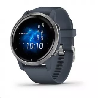 Garmin GPS športové hodinky Venu2 Silver/Granite Blue Band Garmin GPS športové hodinky Venu2 Silver/Granite Blue Band