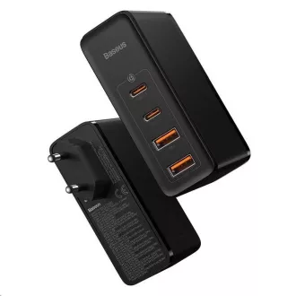 Baseus GaN2 Pre rýchlonabíjací adaptér 2x Type-C + 2x USB-A 100W čierna
