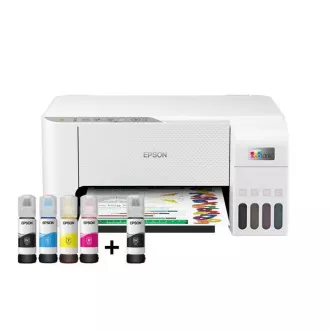 EPSON tlačiareň ink EcoTank L3256, 3v1, A4, 1440x5760dpi, 33ppm, USB, Wi-Fi, biela