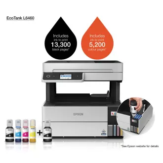 EPSON tlačiareň ink EcoTank L6460, 3v1, A4, 1200x4800dpi, 37ppm, USB, Duplex, Záruka 5 rokov po registrácii zdarma EPSON tlačiareň ink EcoTank L6460, 3v1, A4, 1200x4800dpi, 37ppm, USB, Duplex, Záruka 5 rokov po registrácii zdarma