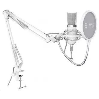 SPC Gear mikrofón SM950 Onyx White / drôtový / streamovací / pop filter / držiak proti otrasom / USB / biela SPC Gear mikrofón SM950 Onyx White / drôtový / streamovací / pop filter / držiak proti otrasom / USB / biela