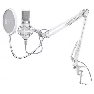 SPC Gear mikrofón SM950 Onyx White / drôtový / streamovací / pop filter / držiak proti otrasom / USB / biela SPC Gear mikrofón SM950 Onyx White / drôtový / streamovací / pop filter / držiak proti otrasom / USB / biela