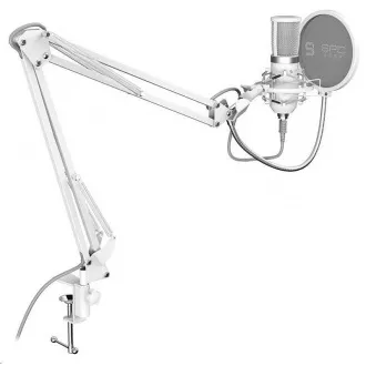 SPC Gear mikrofón SM950 Onyx White / drôtový / streamovací / pop filter / držiak proti otrasom / USB / biela SPC Gear mikrofón SM950 Onyx White / drôtový / streamovací / pop filter / držiak proti otrasom / USB / biela