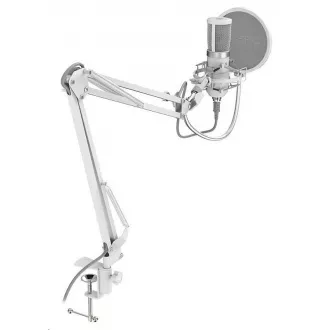SPC Gear mikrofón SM950 Onyx White / drôtový / streamovací / pop filter / držiak proti otrasom / USB / biela SPC Gear mikrofón SM950 Onyx White / drôtový / streamovací / pop filter / držiak proti otrasom / USB / biela