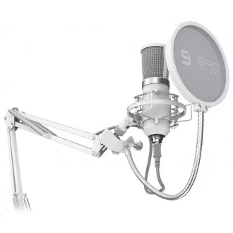 SPC Gear mikrofón SM950 Onyx White / drôtový / streamovací / pop filter / držiak proti otrasom / USB / biela SPC Gear mikrofón SM950 Onyx White / drôtový / streamovací / pop filter / držiak proti otrasom / USB / biela
