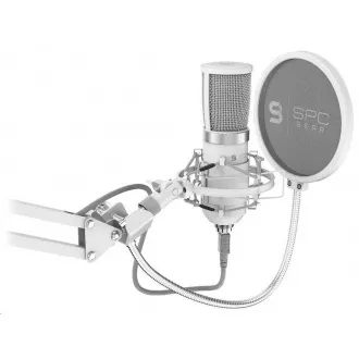 SPC Gear mikrofón SM950 Onyx White / drôtový / streamovací / pop filter / držiak proti otrasom / USB / biela SPC Gear mikrofón SM950 Onyx White / drôtový / streamovací / pop filter / držiak proti otrasom / USB / biela