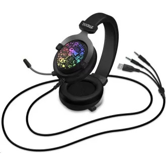 CONNECT IT DOODLE RGB herné slúchadlá s mikrofónom, 2xJack+USB, čierna CONNECT IT DOODLE RGB herné slúchadlá s mikrofónom, 2xJack+USB, čierna