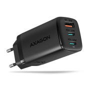 AXAGON ACU-DPQ65, GaN nabíjačka do siete 65W, 3x port (USB-A + dual USB-C), PD3.0/QC4+/PPS/Apple