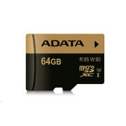 ADATA MicroSDXC karta 64GB XPG UHS-I U3 (R: 95/W: 90 MB/s) + SD adaptér