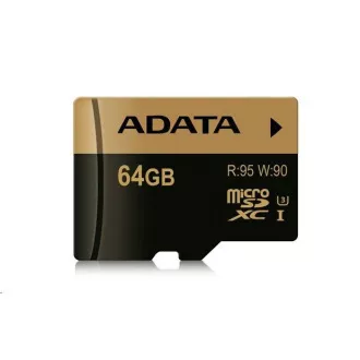 ADATA MicroSDXC karta 64GB Premier Pro UHS-I V30S (R: 100/W: 80 MB/s) + SD adaptér ADATA MicroSDXC karta 64GB Premier Pro UHS-I V30S (R: 100/W: 80 MB/s) + SD adaptér