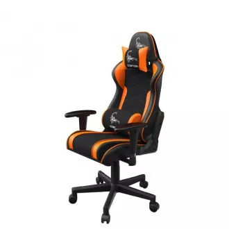 GEMBIRD Gaming chair / herné kreslo SCORPION 04, čierna sitovina, oranžová koža