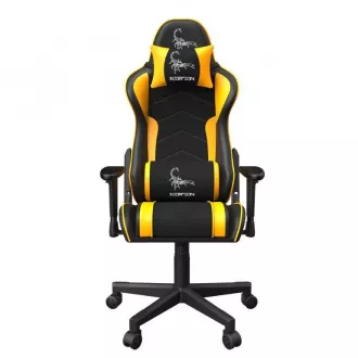 GEMBIRD Gaming chair / herné kreslo SCORPION 05, čierna sitovina, žltá koža