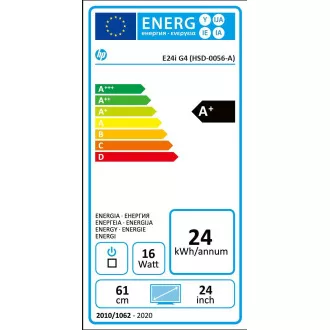 HP LCD E24i G4 24" 1920x1200, IPS w/LED micro-edge, jas 250 cd/m2, 1000:1, 5 ms g/g, VGA, DP 1.2, HDMI 1.4, 4x USB3.2