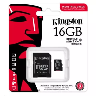 Kingston 16GB microSDHC Industrial C10 A1 pSLC Card + SD Adapter