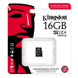Kingston 16GB microSDHC Industrial C10 A1 pSLC Card Single Pack Kingston 16GB microSDHC Industrial C10 A1 pSLC Card Single Pack