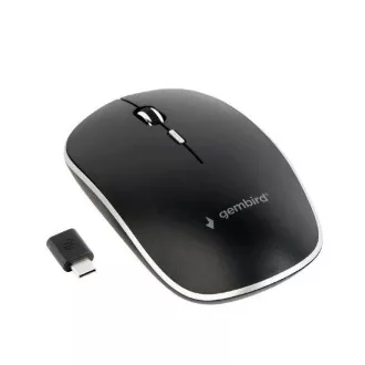GEMBIRD myš MUSW-4BSC-01, bezdrôtová, USB Type-C receiver, čierna