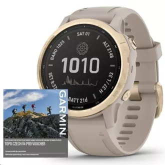 Garmin fenix6S PRO Solar, LightGold/Sand Band (MAP/Music) Garmin fenix6S PRO Solar, LightGold/Sand Band (MAP/Music)
