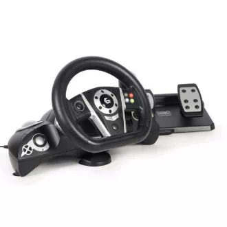 GEMBIRD Volant + pedále STR-M-01, PC/PS3/PS4/SWITCH GEMBIRD Volant + pedále STR-M-01, PC/PS3/PS4/SWITCH