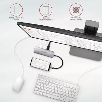 AXAGON HMC-5, USB 3.2 Gen 1 húb, porty 2x USB-A, HDMI, SD/microSD slot, PD 100W, kábel USB-C 20cm AXAGON HMC-5, USB 3.2 Gen 1 húb, porty 2x USB-A, HDMI, SD/microSD slot, PD 100W, kábel USB-C 20cm
