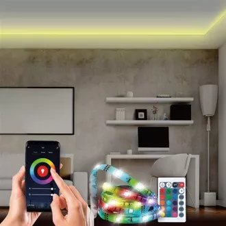 Solight Wifi Smart LED svetelný pás, RGB, 5m, sada s adaptérom a diaľkovým ovládačom