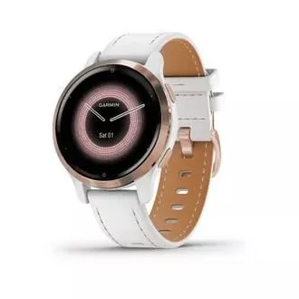 Garmin GPS športové hodinky Venu® 2S Rose Gold/White Leather Band