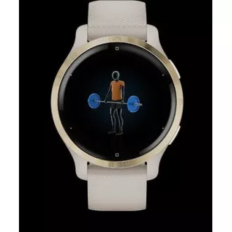 Garmin GPS športové hodinky Venu® 2S Rose Gold/White Leather Band