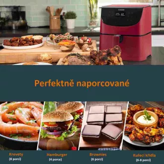 Cosori CP158-AF PREMIUM - 5.5L teplovzdušná fritéza + 5x špíz a gril. rošt, red Cosori CP158-AF PREMIUM - 5.5L teplovzdušná fritéza + 5x špíz a gril. rošt, red