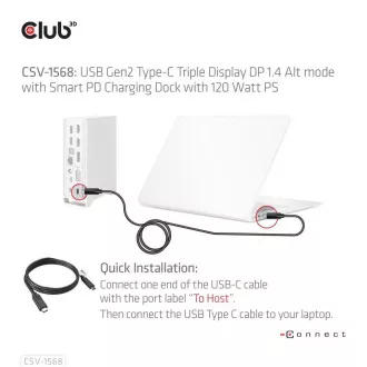 Club3D Dokovacia stanica USB-C 12v1, 1xDP, 2xHDMI, 1xVGA, 2xUSB-C, 4xUSB, 1xRJ45, 1x3.5mm, sivá