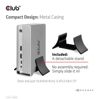 Club3D Dokovacia stanica USB-C 12v1, 1xDP, 2xHDMI, 1xVGA, 2xUSB-C, 4xUSB, 1xRJ45, 1x3.5mm, sivá