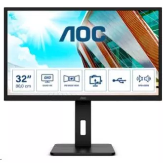 AOC MT IPS LCD WLED 31, 5" Q32P2CA - IPS panel, 2560x1440, 2xHDMI, DP, USB-C, USB, repro, pivot
