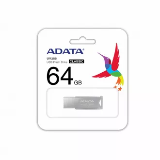 ADATA Flash Disk 64GB USB 2.0 DashDrive UV255, strieborná