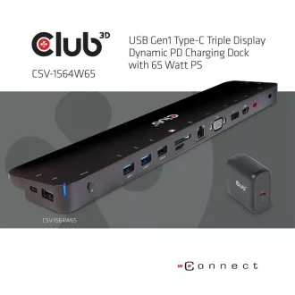 Club3D Dokovacia stanica USB-C 14v1, 1xDP, 1xHDMI, 1xVGA, 2xUSB-C, 5xUSB, čítačka SD kariet, čierna Club3D Dokovacia stanica USB-C 14v1, 1xDP, 1xHDMI, 1xVGA, 2xUSB-C, 5xUSB, čítačka SD kariet, čierna
