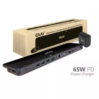 Club3D Dokovacia stanica USB-C 14v1, 1xDP, 1xHDMI, 1xVGA, 2xUSB-C, 5xUSB, čítačka SD kariet, čierna Club3D Dokovacia stanica USB-C 14v1, 1xDP, 1xHDMI, 1xVGA, 2xUSB-C, 5xUSB, čítačka SD kariet, čierna