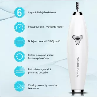 TOUCHBeauty 1733 Brúska na manikúru a pedikúru 6v1