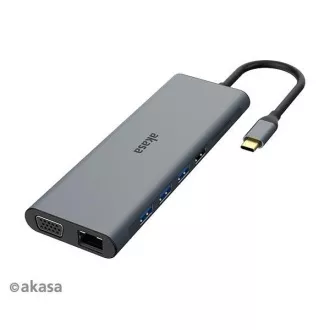 AKASA Dokovacia stanica USB-C 14v1, USB-C (power+dáta), USB 2.0, 2xHDMI, VGA, RJ45, USB 3.2, čítačka kariet, 3, 5mm jack AKASA Dokovacia stanica USB-C 14v1, USB-C (power+dáta), USB 2.0, 2xHDMI, VGA, RJ45, USB 3.2, čítačka kariet, 3, 5mm jack