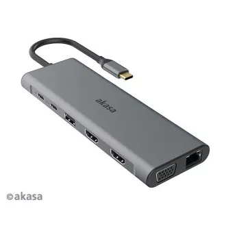 AKASA Dokovacia stanica USB-C 14v1, USB-C (power+dáta), USB 2.0, 2xHDMI, VGA, RJ45, USB 3.2, čítačka kariet, 3, 5mm jack AKASA Dokovacia stanica USB-C 14v1, USB-C (power+dáta), USB 2.0, 2xHDMI, VGA, RJ45, USB 3.2, čítačka kariet, 3, 5mm jack