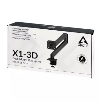 ARCTIC držiak na monitor X1-3D, oceľ, matná čierna ARCTIC držiak na monitor X1-3D, oceľ, matná čierna