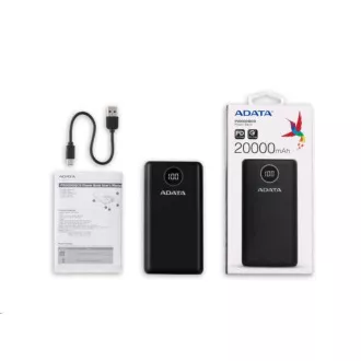 ADATA PowerBank P20000QCD - externá batéria pre mobil/tablet 20000mAh, 2, 1A, čierna ADATA PowerBank P20000QCD - externá batéria pre mobil/tablet 20000mAh, 2, 1A, čierna